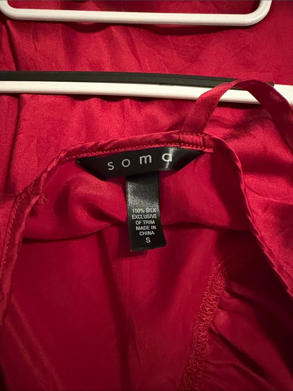 Soma Deep Wine Red Silk Nightgown - Picture 3 of 7